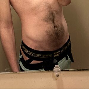 mens nasty pig core mesh black and yellow jockstrap